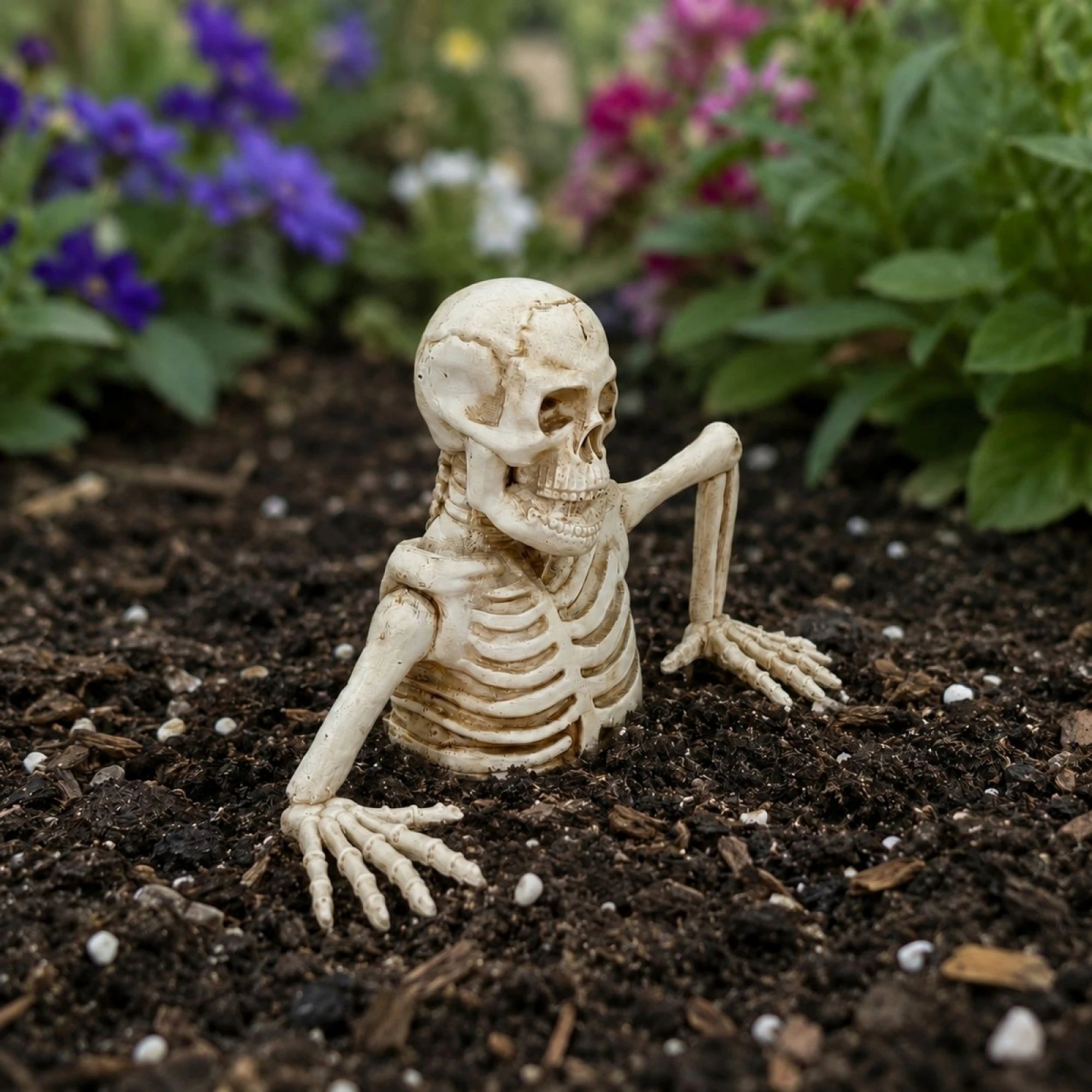 ミニハロウィンテーブルフィギュア - 庭用ミニ樹脂製スケルト - Halloween Skeleton Decoration のレビューと価格