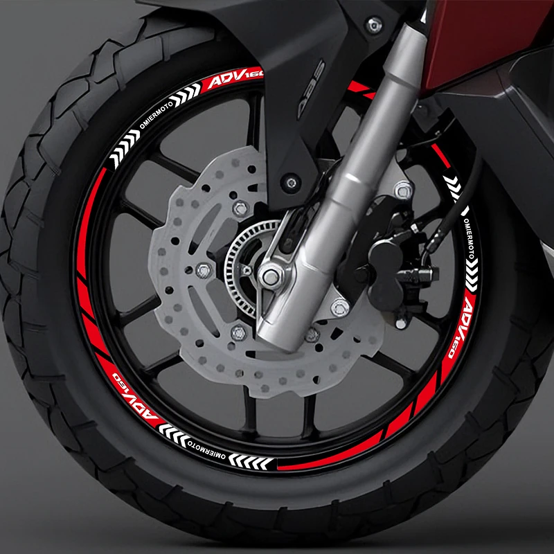 Motorcycle Sticker Wheel Rim Decals For OMIERMOTO ADV 160 ADV160 14 Inches In Front and 13 Inches Behind
