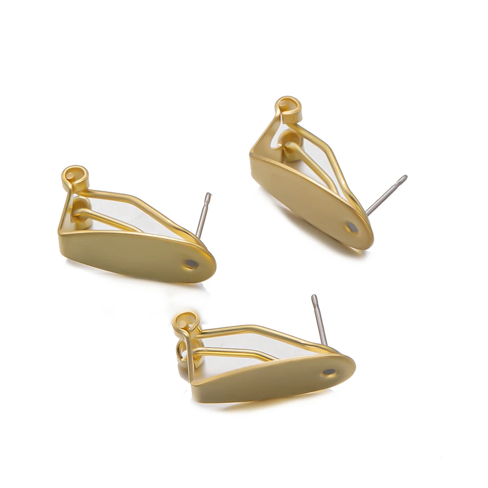10pcs Gold Copper Ear Clip Earrings Blank Base Setting Fit 9x20mm For DIY Components Finding Jewelry Making Supplies Accessories