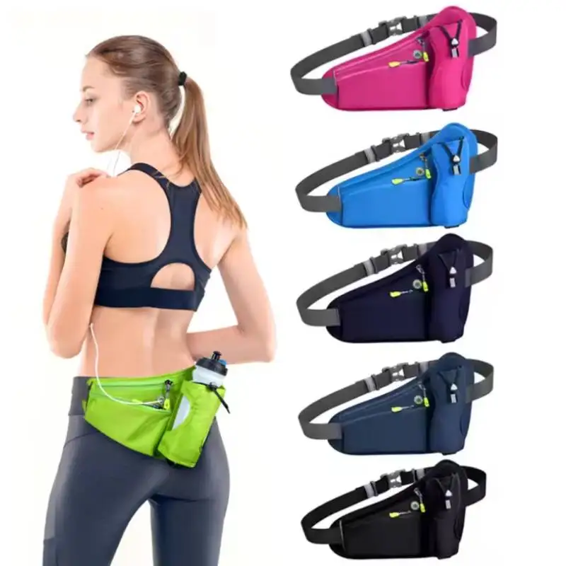 

Пояс для бега с гидратацией для мужчин и женщин, поясная сумка с регулируемым ремешком, сумка для бутылки с водой для пеших прогулок, бега, прогулок, кемпинга