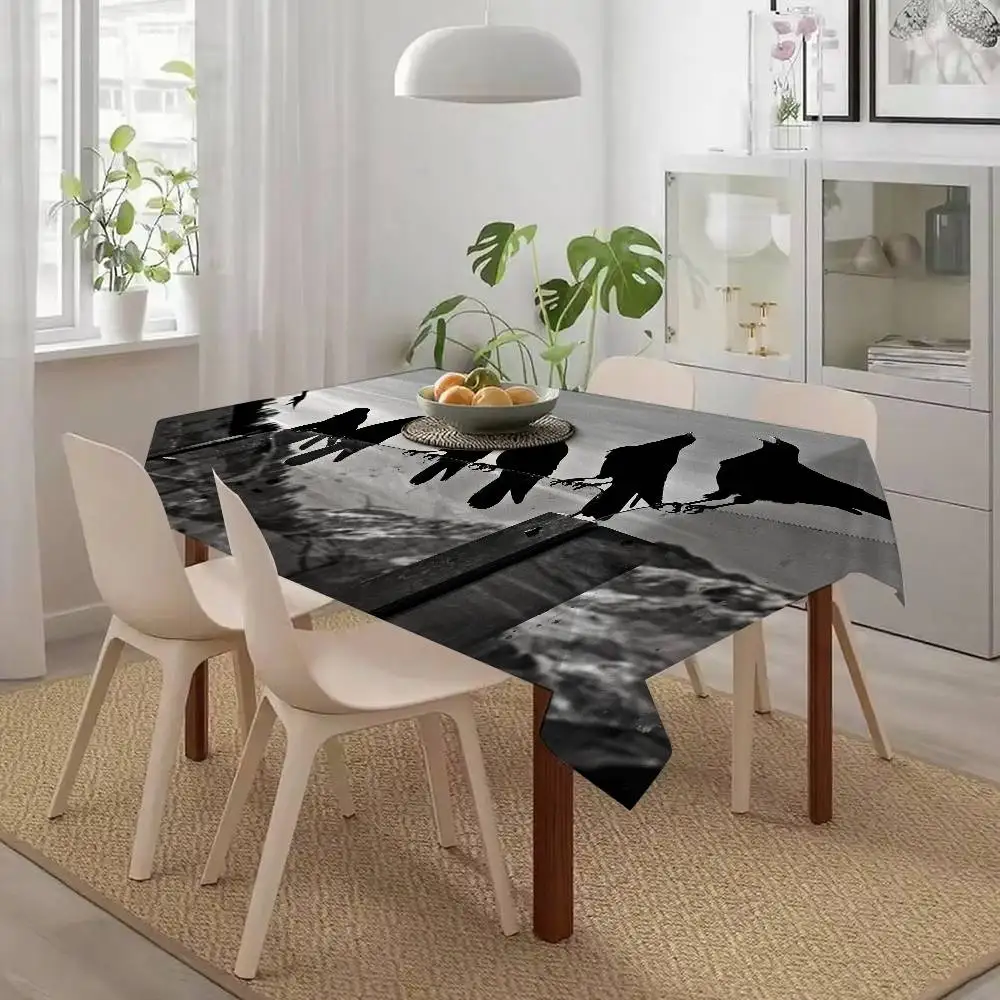 Mantel de cuervos de árbol de montaña blanco y negro, telón de fondo para fotografía, equipo de estudio, accesorios de decoración del hogar