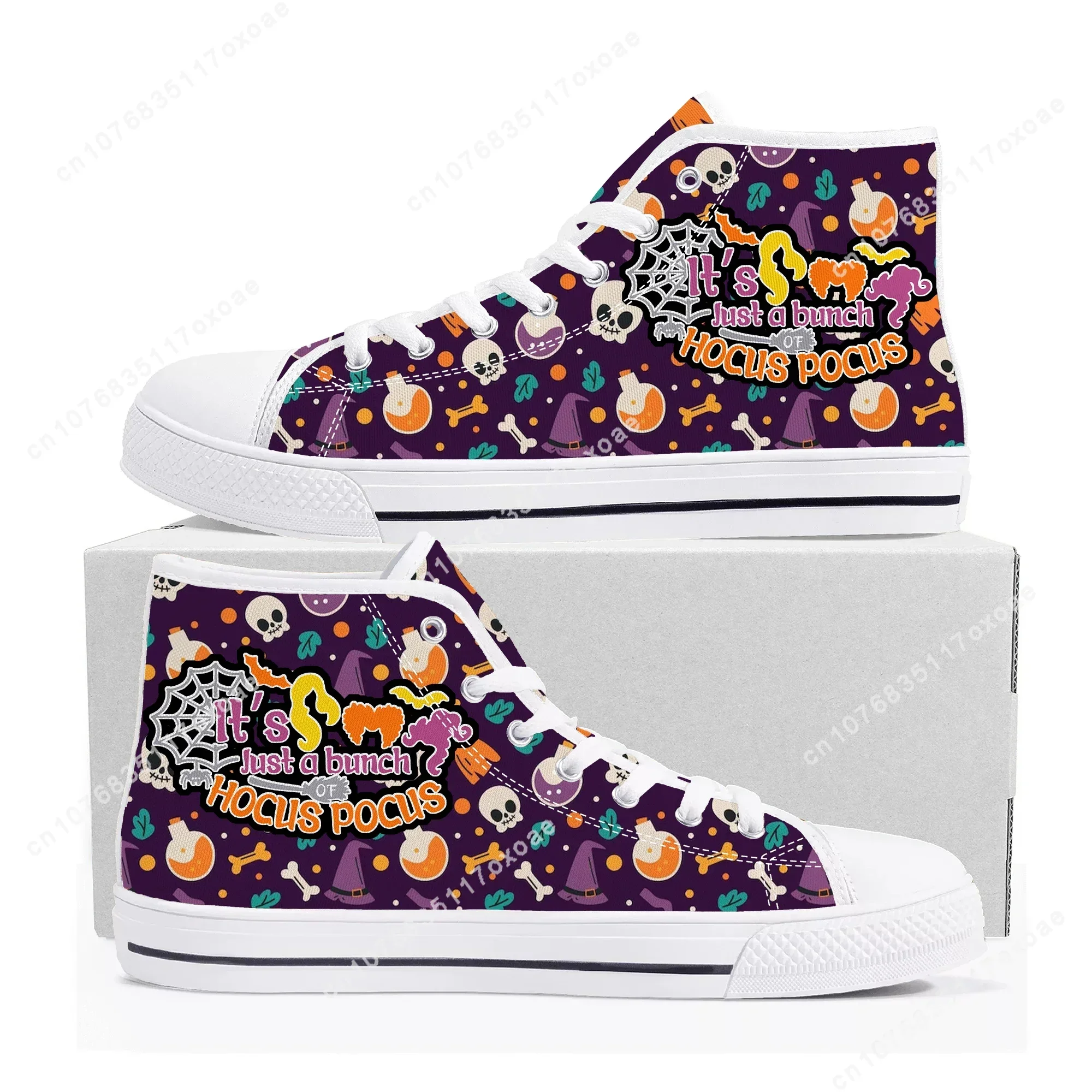 Halloween High Top Sneakers Mens Womens High Quality Hocus Pocus Sanderson Sisters Canvas Sneaker Shoe Custom Shoes