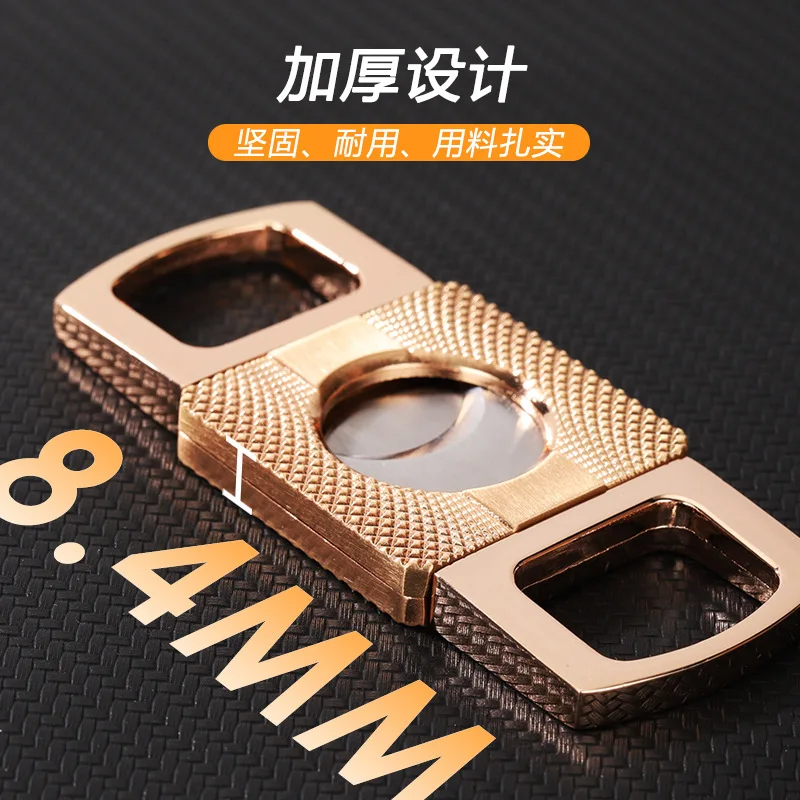 Double Blades Gold Cutter Cigar Knife Pocket Classic Steel Scissors Cigar Guillotine Cigar Accessories