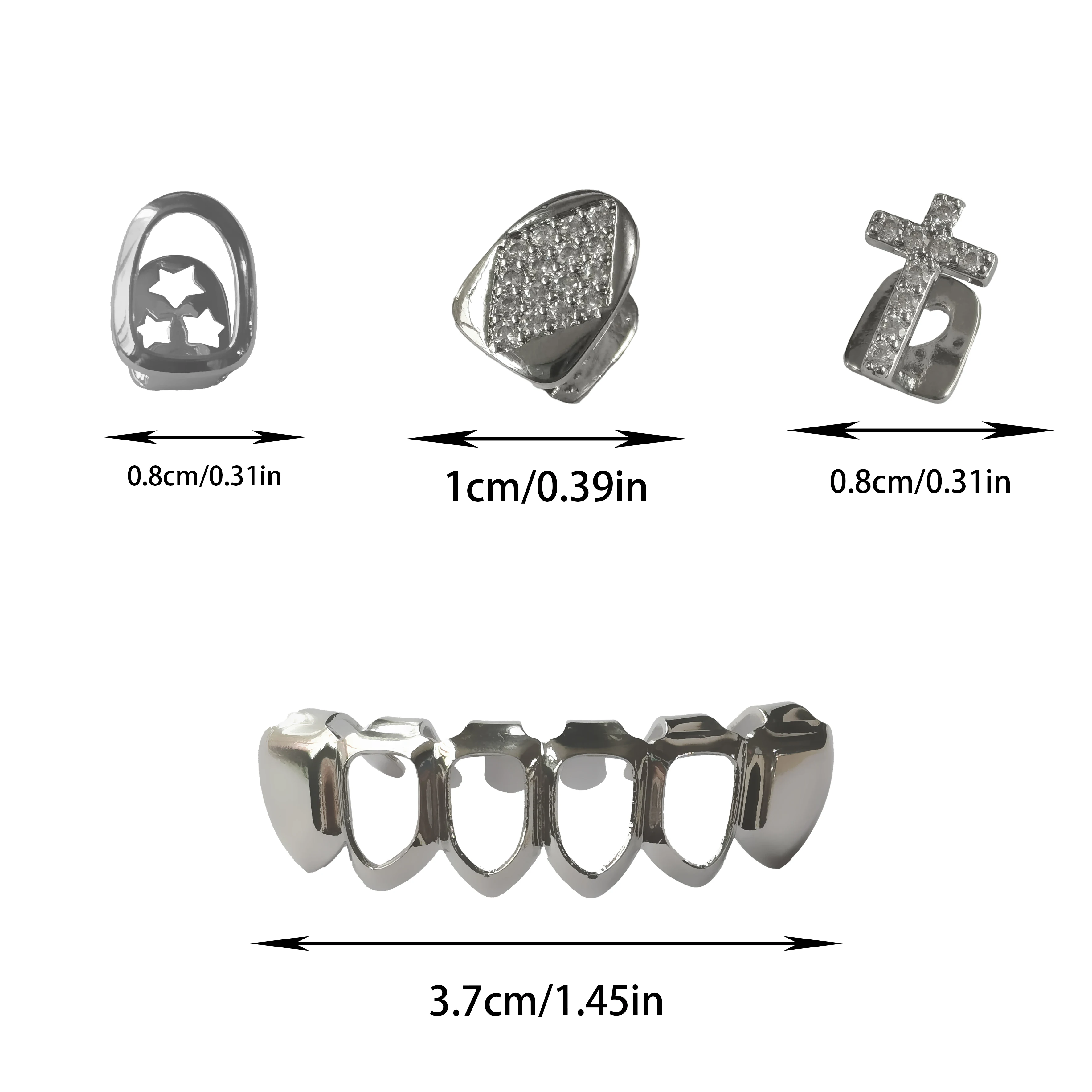 Hip-Hop Teeth Shining Zircon Cross Grillz Accessory