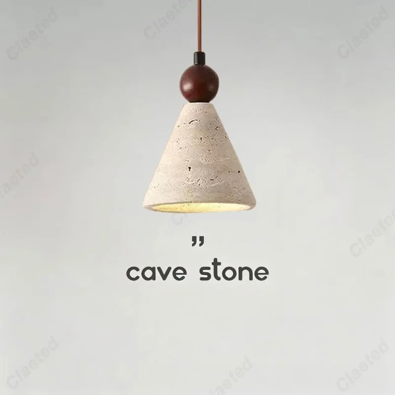 Nordic Wabi-Sabi Yellow Travertine Mini LED Pendant Lights Multiple Styles Decorative Lighting for Bedroom Living Room Home Use view 3