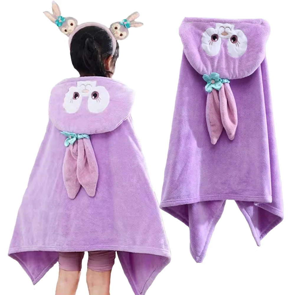 Unisex Baby Bathrobe Flannel Cloak Cartoon Boy Girl Ultra-Soft Hooded Spa Robe Bath Towel Cover-Up Baby Shower Gift