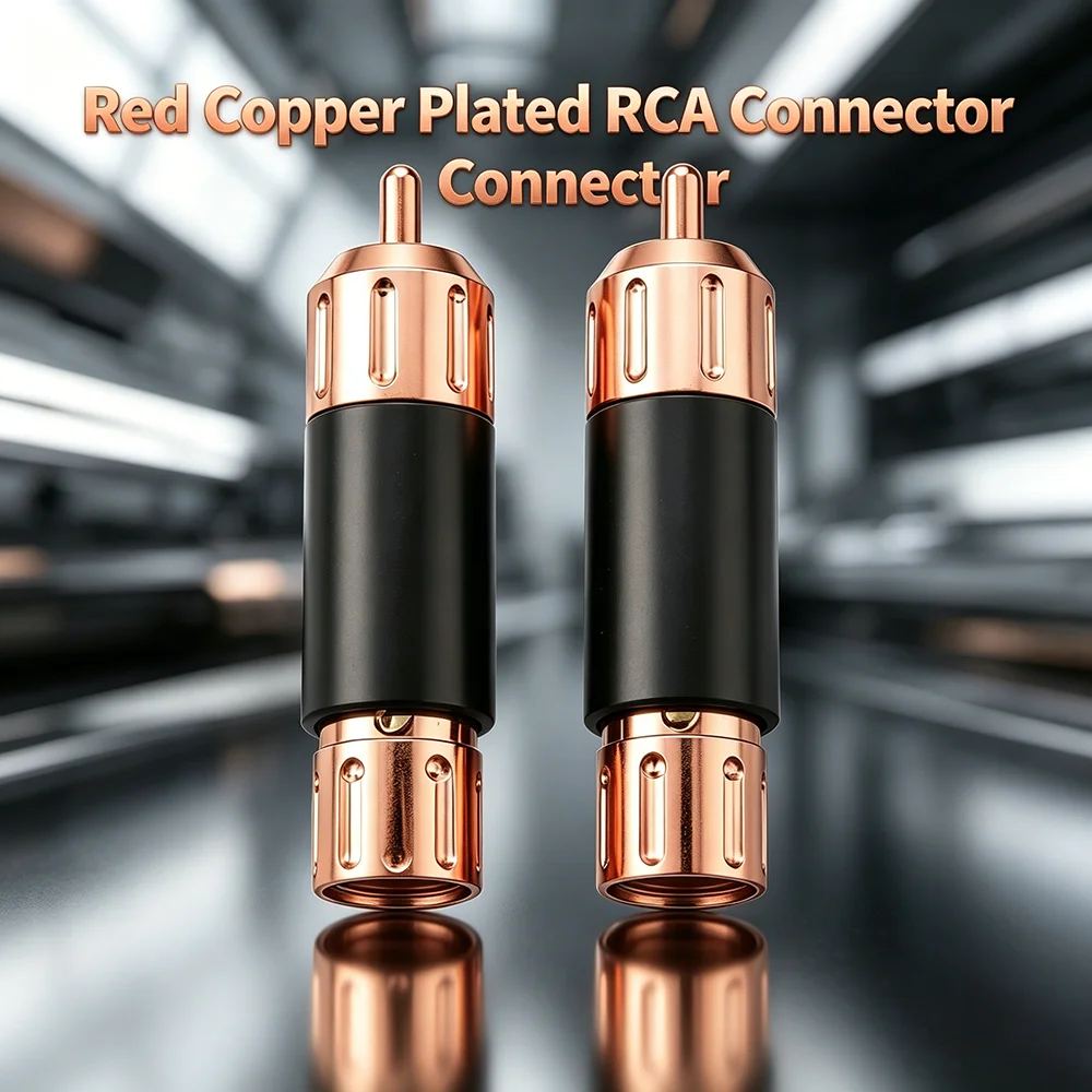 

Premium Red Copper Plated RCA Audio Connector, 4/8PCS HiFi Male Plug for Interconnect Cable