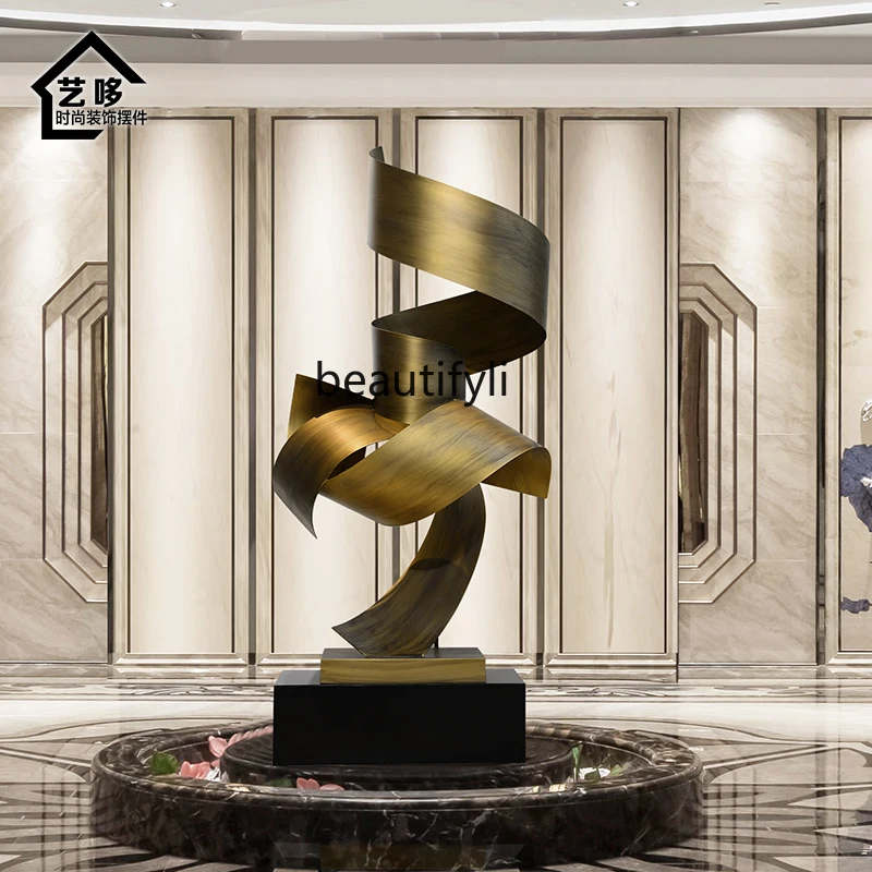 

Hall decoration Sales office Abstract metal wrought iron landscape sculpture Large floor ornament
