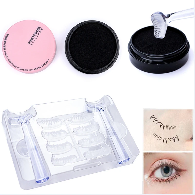 DIY False Eyelashes Stamp Easy To Put On Natural Look False Eyelash Eyeliner Seal Makeup Tool With Handle Lower Eyelashes Prints