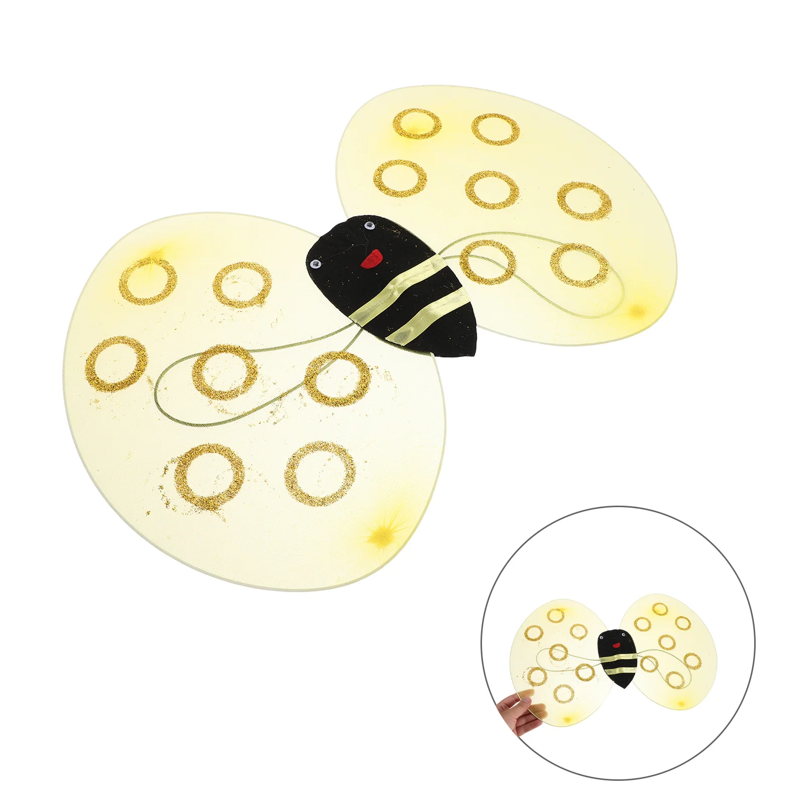 1 Set Costume da coccinella Set Antenna Fascia Bacchetta da fata Halloween Cosplay Insetto Dress Up Ragazze Costume da coccinella Ali