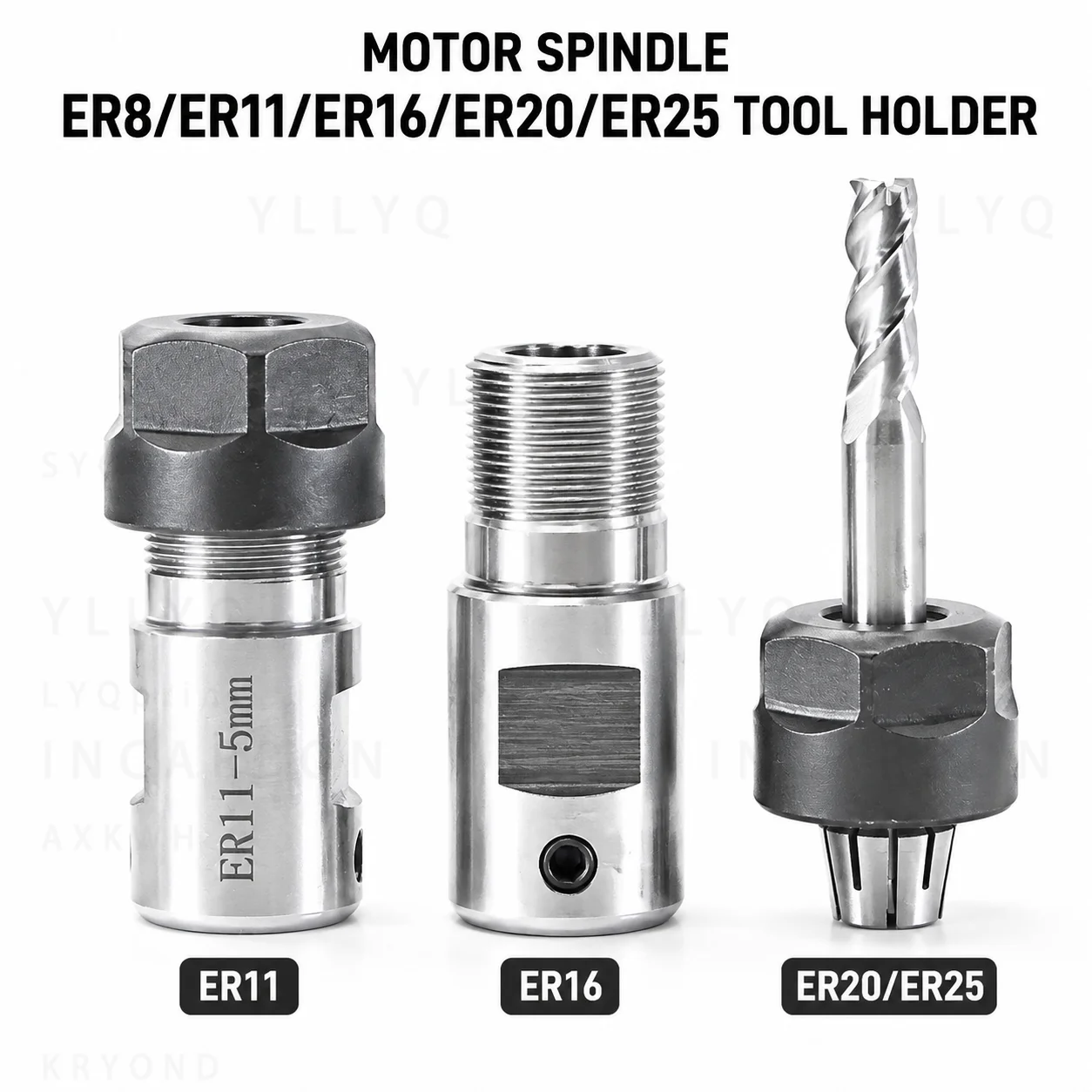 DIY ER11 ER16 ER20 5mm 6mm 6.35mm 7mm 8mm 10mm 12mm 14mm 16mm Motor spindle tool holder chuck High-precision engraving machine