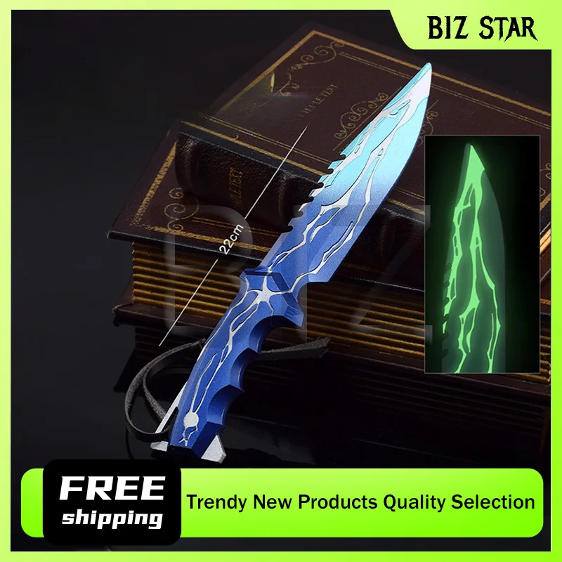 22 سنتيمتر/8.66in Valorant لعبة الطرفية الإلهية العقاب سكين نسخة الفلورسنت المعادن الحرف اليدوية حلية لعبة مجسمة الصبي هدية #1