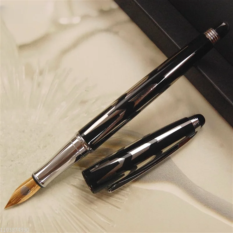 Imagem -05 - Liqin-brass Metal Fountain Pen Fine Nib para Caligrafia Canetas de Luxo para Escrever Estudantes Escritório Papelaria f 05 Milímetros Nib 628