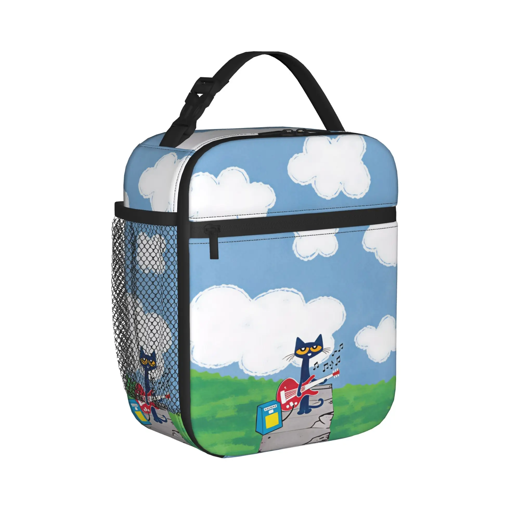 Pete The Cat Stars Comic Lunch Bag  Fun Lunch Box For Men School Portable Insulated Cooler Bag Waterproof  Thermal Tote Handbags