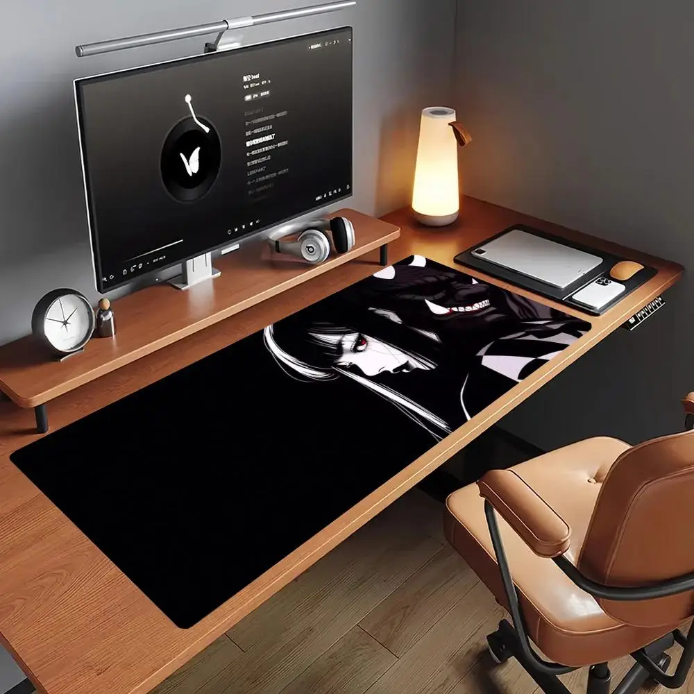 Masked Dark Haired Girl Games Mousepad Table Mat Builds Sharp Contrast Visual For Bedroom Learning Dark Theme Desktop Builds