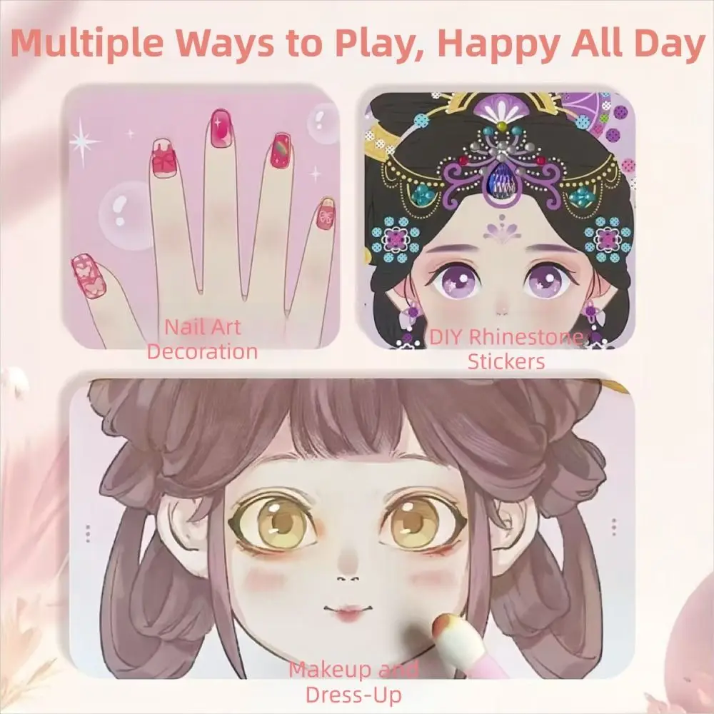 Autocollants de maquillage d'ongles princesse, quatre Modes de jeu, améliore la capacité pratique, livre silencieux, poignée de dessin animé, DIY bricolage