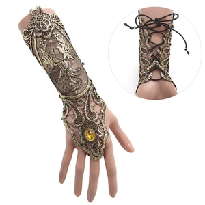 Gothic Steampunk Spitze Fingerloses Handschuh, Armwärmer, schwarzes Armband, Halloween -Accessoires, Mode, sexy, 1pc 6 Hauptverkaufshandschuhe Cyberpunk - №2