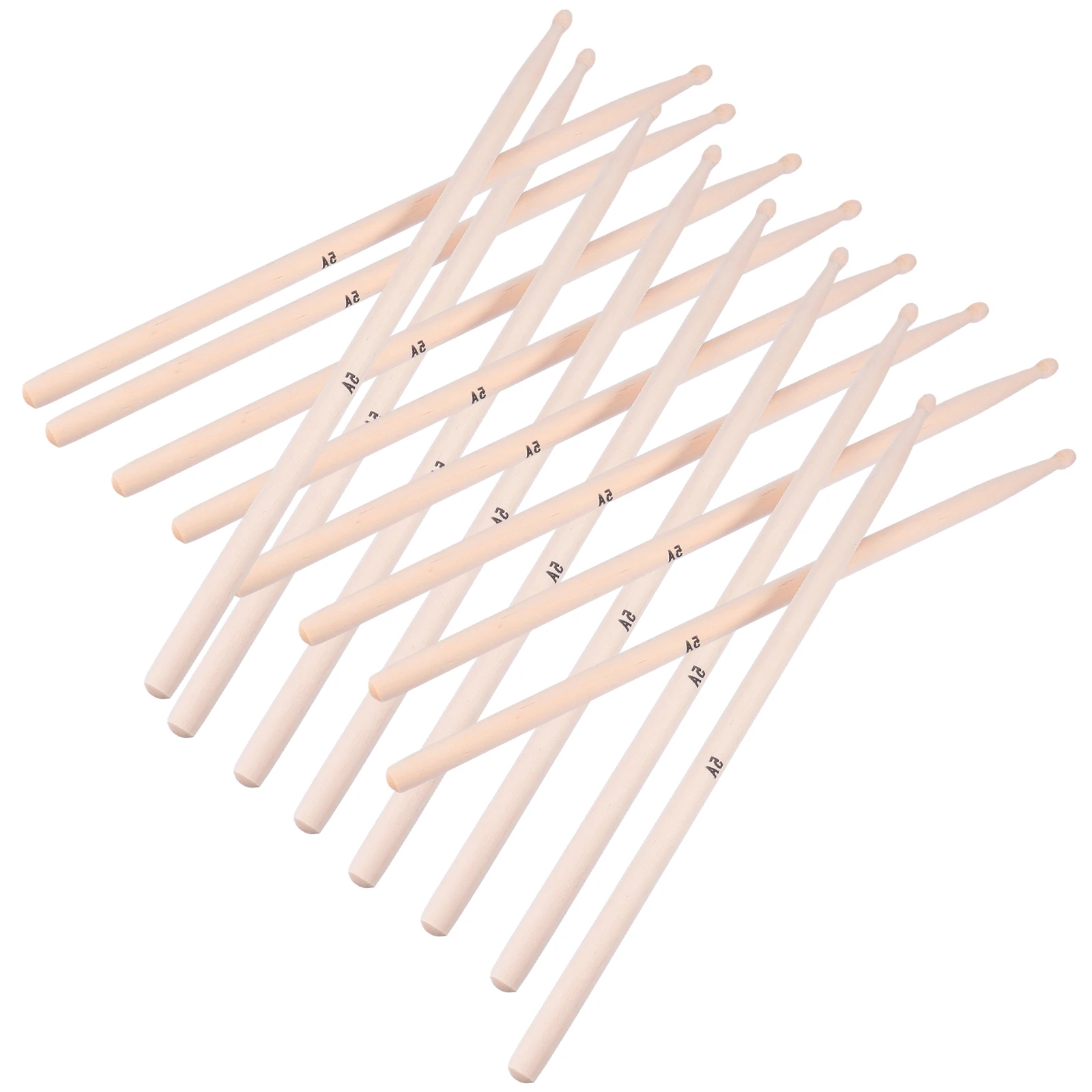 

20 Pcs Maple Pointed Drum 5A Drumsticks Sturdy Wooden Musical Instruments Non Design for Adults Beginners Students