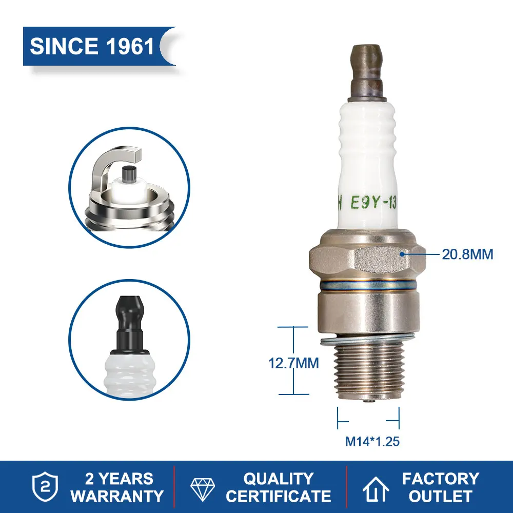 2-8PCS Ordinary TORCH E9Y-13 Marine Boat Spark Plugs Replace for BUHW BU8H DENSO 6001 CHAMPION QL76V/898M AUTOLITE 2852