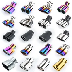 1PCS Inlet 60mm Adjustable Inlet Car Exhaust Muffler Tip Round Stainless Steel Pipe Chrome Exhaust Tail Pipe Auto Accessories