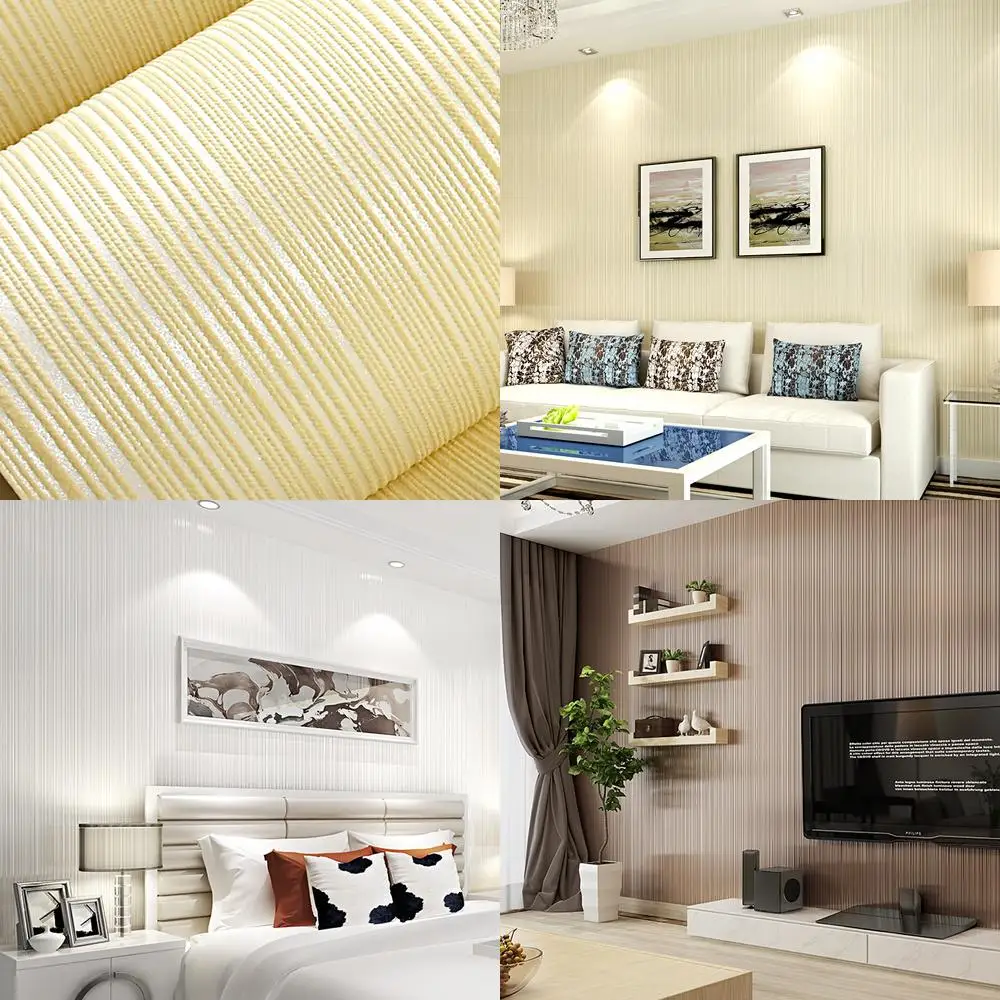 Modern Simple Vertical Stripe Wallpaper Solid Color White Non Woven Fabric for Bedroom Living Room Non Self Adhesive Decorative