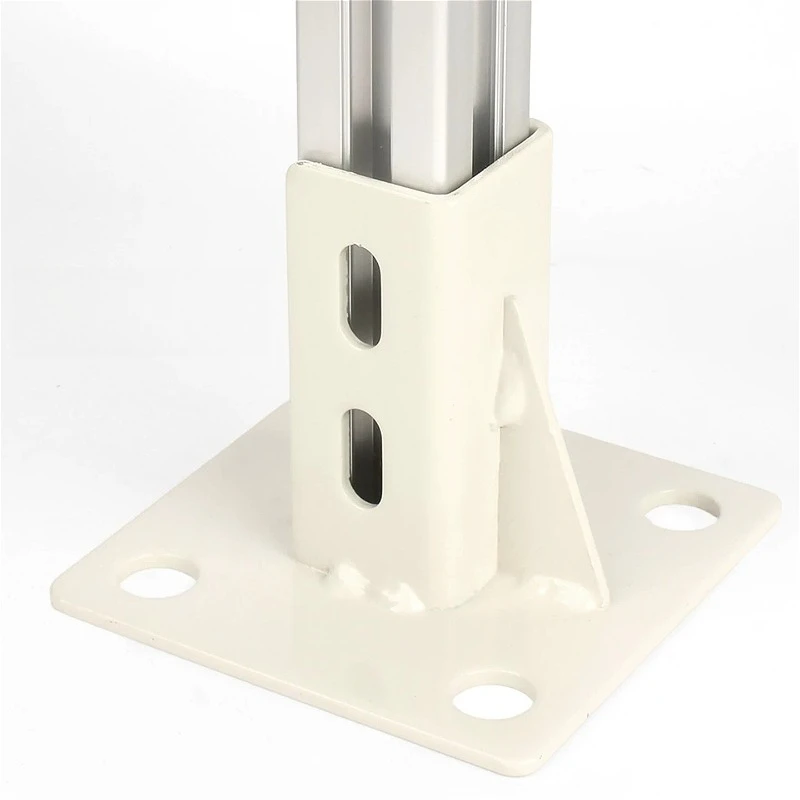 1PCS Carbon Steel Aluminum Profile Square Anchor Connectors Square Foot Cup Ground Anchor Fence Base Guardrail Base Accessories