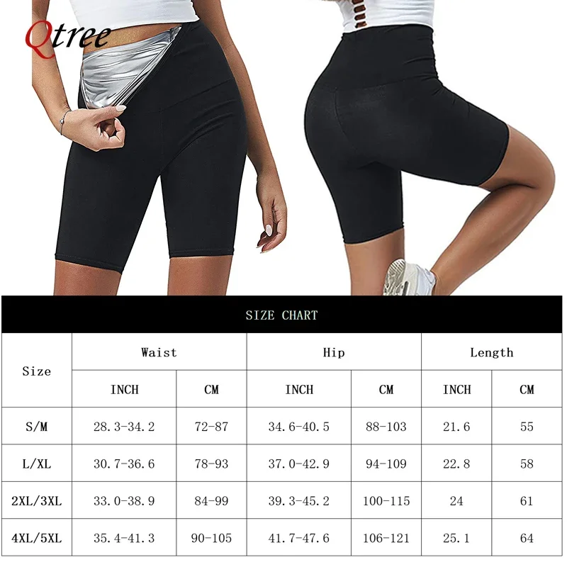 

Qtree Women Thermo Body Shaper Slimming Pants Silver Coating Weight Loss Waist Trainer Fat Burning Sweat Sauna Capris Leggings