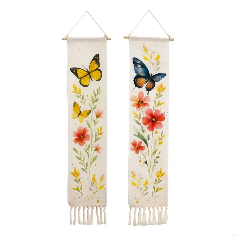 Butterfly Front Door Hanging Banners Cotton Wall Art For Bedroom Living Space JOMD