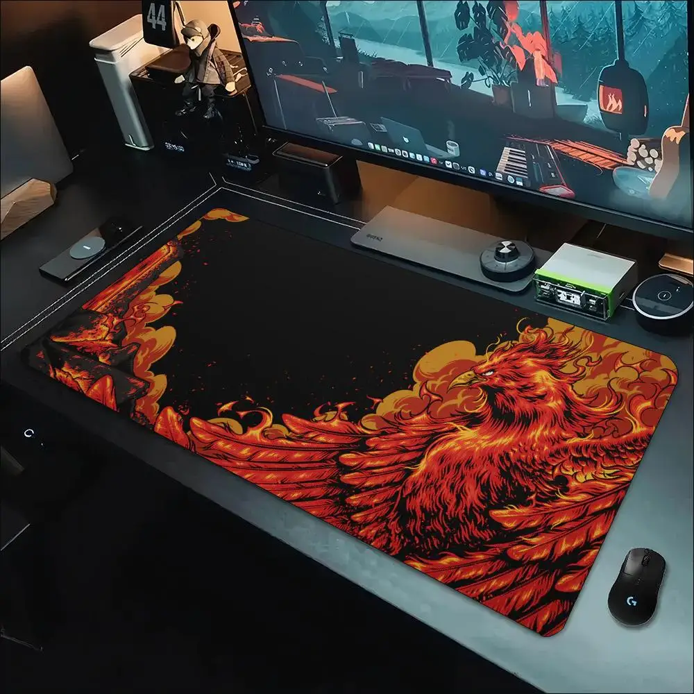 Green Purple Dragon Splash Ink Art Large Gaming Mouse Pad Non Slip Rubber Desk Mat For Laptop Keyboard Home Office Workspace