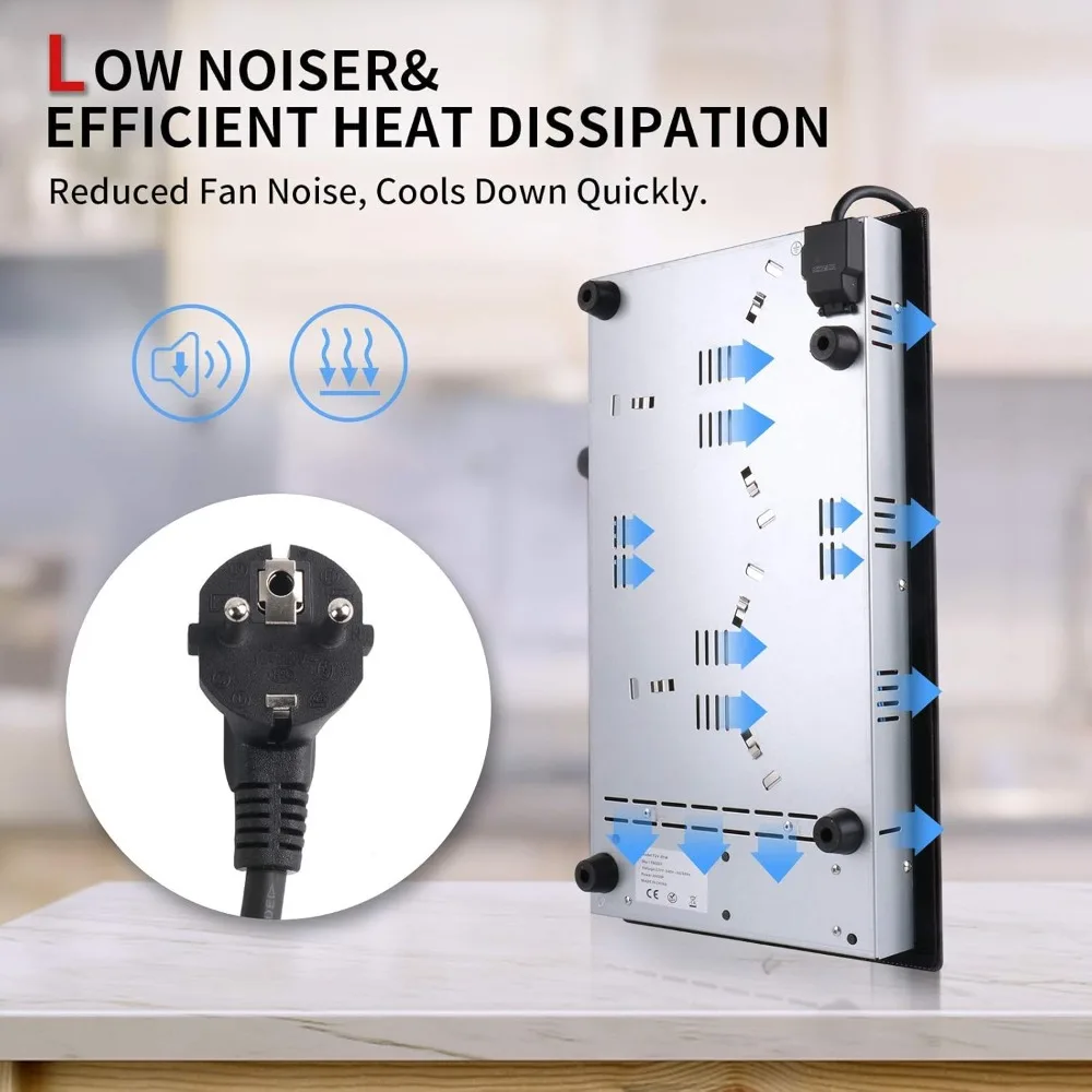 Placa de vitroceradora، El Ticarica Encimera، 2 منطقة دي كوكشن بورتاتيل، أجهزة التحكم في مستشعر تاكيتيلز، محمول، Vidrio y cerá