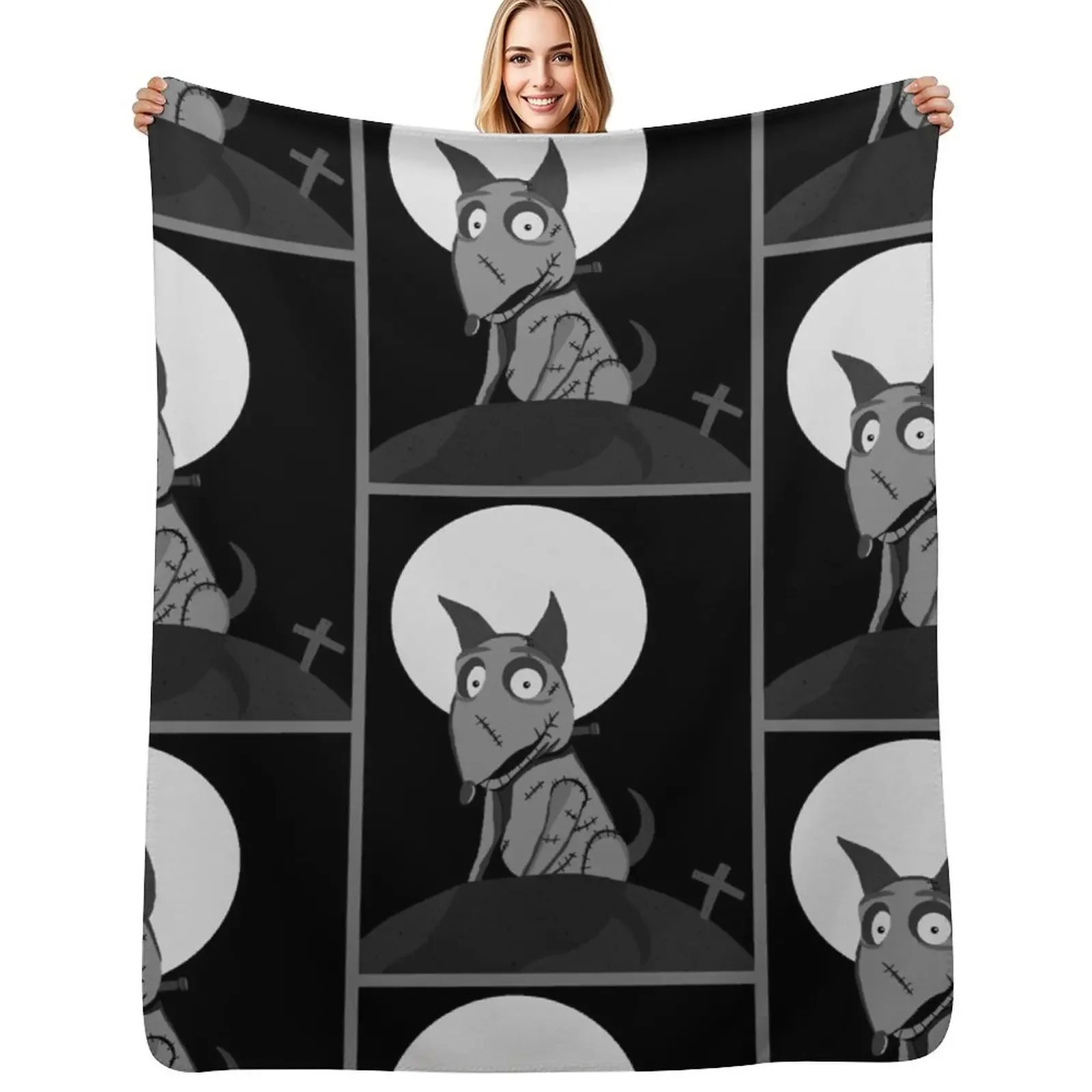 

frankenweenie sparky in the moonlight Throw Blanket manga christmas decoration Nap Soft Beds Blanket