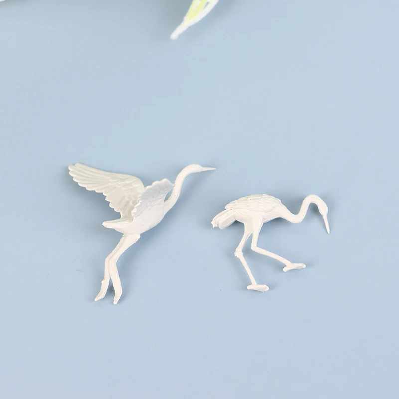 

2Pcs Red-crowned Crane Models Mini Swan Birds Figure Plastic Toy Decoration Scenes Layout Miniatures Landscape Decor