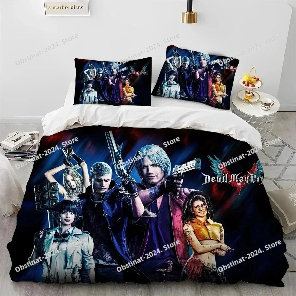 Game D-Devil May Cry DMC Gamer Bedding Set Duvet Cover Bed Set Quilt Cover Pillowcase Comforter king Queen Size Boys Adult