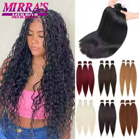 3/6/8 Bundles Braiding Hair Pre Stretched Afro Jumbo Braids Hair Extensions 26 Inch Soft Synthetic Yaki Straight Braiding Hair