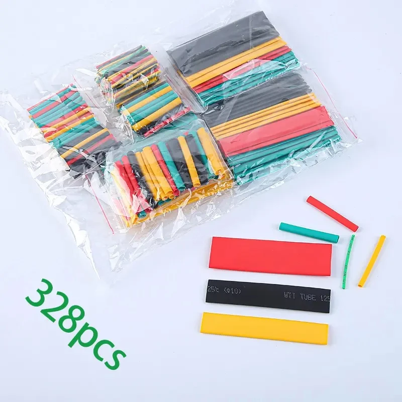 328PCS Soft Colorful Boxed Heat Shrinkable Tube Fast Delivery Insulation Heat Shrinkable Tube Waterproof Flame Retardant Sleeve