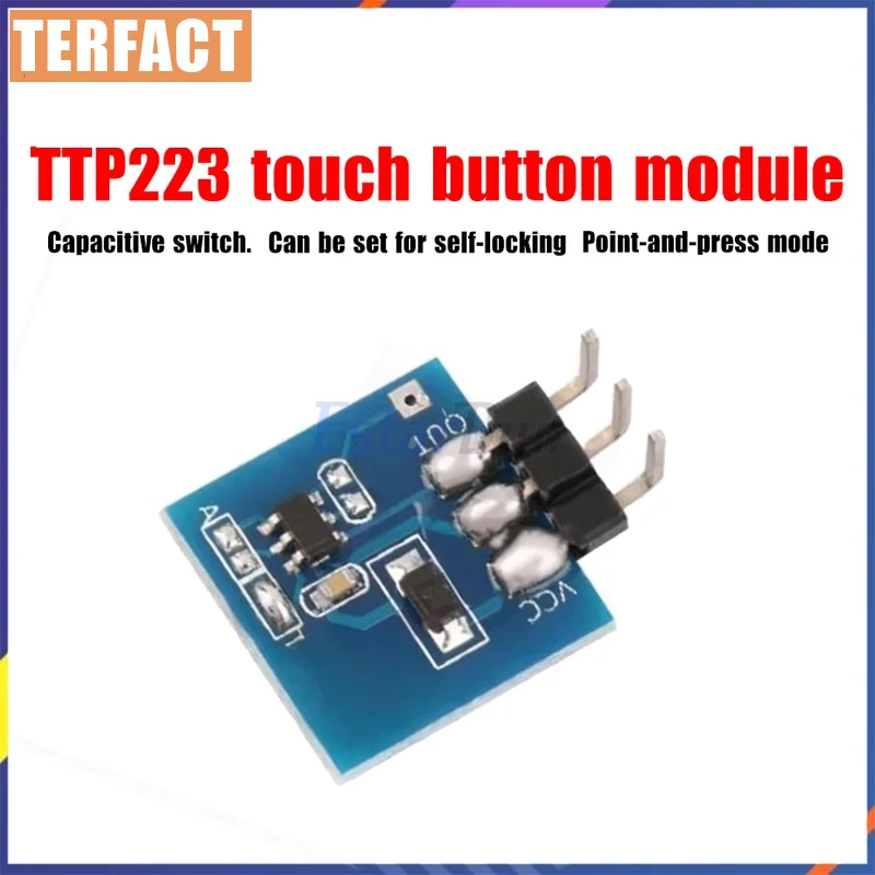 TTP223 Capacitive Touch Sensor Module for Arduino ESP32, 3.3V-5.5V Digital Touch Switch Replace Button DIY