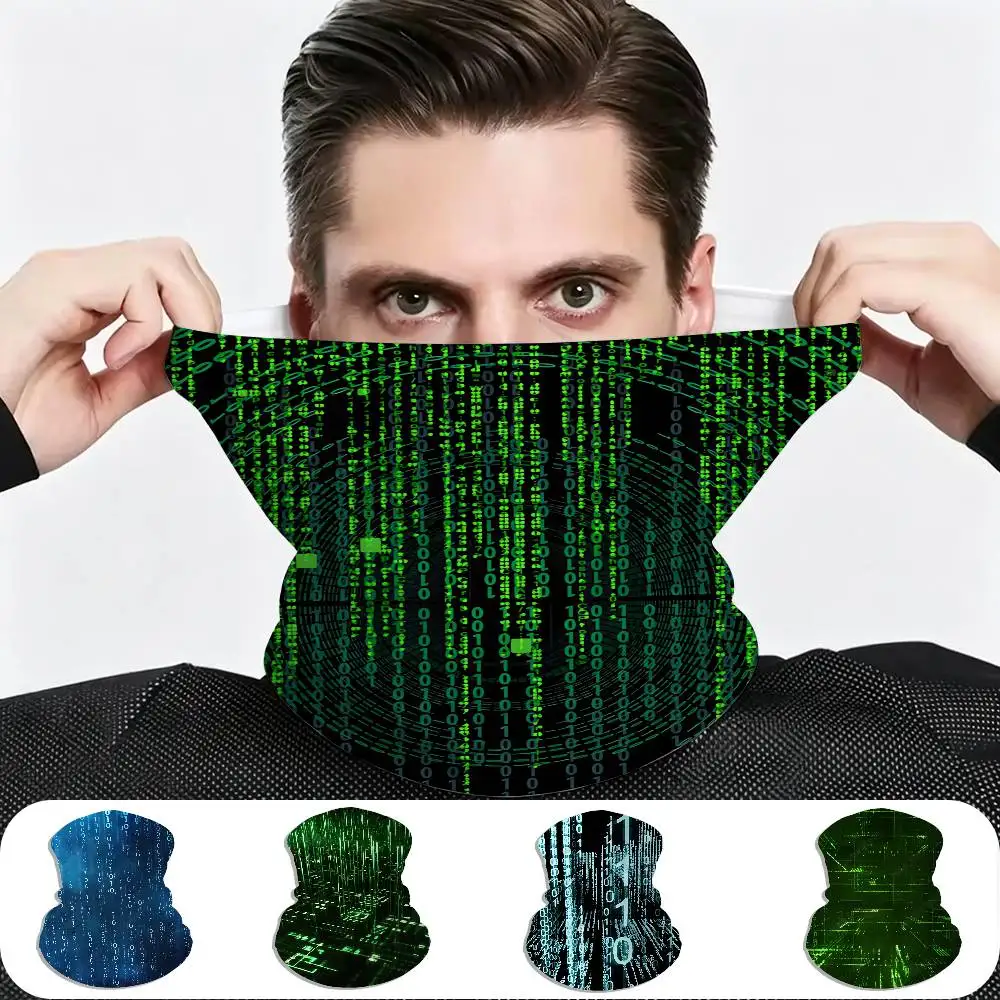 Binary Code The Matrix Program Chart Scarf Breathable Face Mask Neck Gaiter for Outdoor Sports Ski Riding
