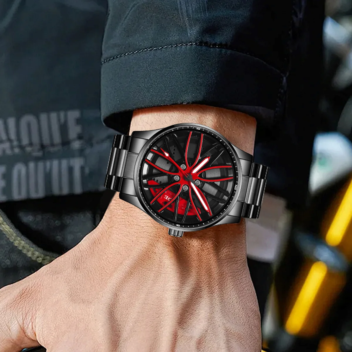 LIGE Fashion Man Watch Rotating Wheel Dial Waterproof Military Quartz Watches Luxury Stainless Steel Luminous Sports Mens Watch