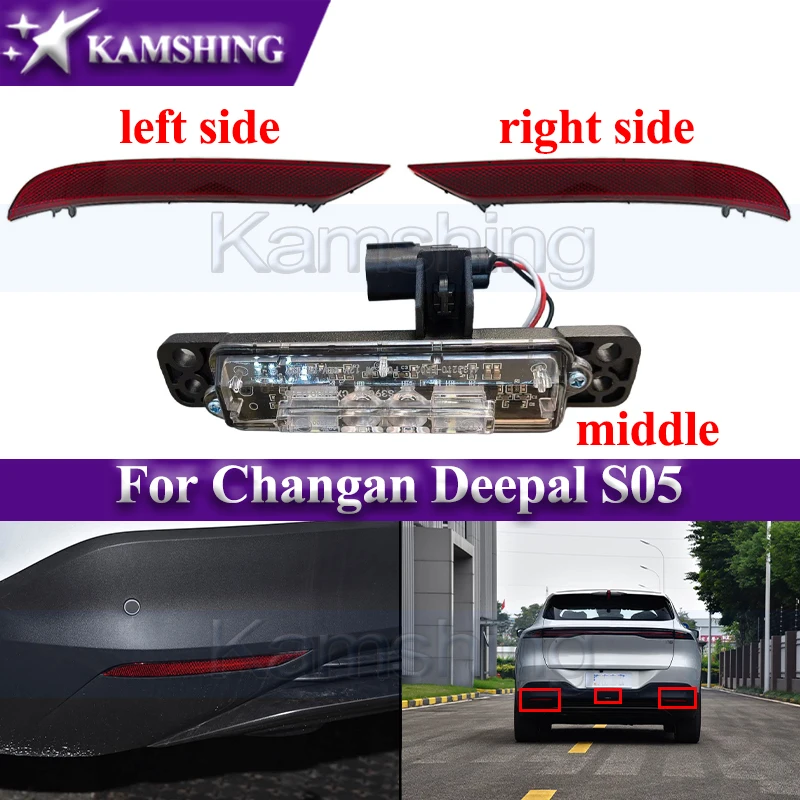 Kamshing 1 piece Rear Bumper Light For Changan Deepal S05 Foglight Reflector Light Rear Brake Light Stop Lamp