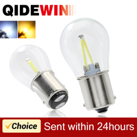 4Pcs P21W LED Bulb Car Signal Lamp 1156 BA15S 1157 BAY15D COB Filament Auto Brake Light Reverse Bulb Turning Light DC12V