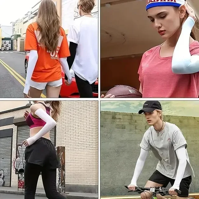 1 Pair Cooling Arm Covers for Men and Women Summer Sun Protection Sunshade Ice Silk Sleeves for Cycling Outdoor Sports Golf 6