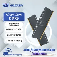 Memoria RAM GUDGA DDR5 de 8GB/16GB/32GB 4800-6800MHz UDIMM para Ordenador de Escritorio con Disipador de Calor de Aluminio para PC Gaming