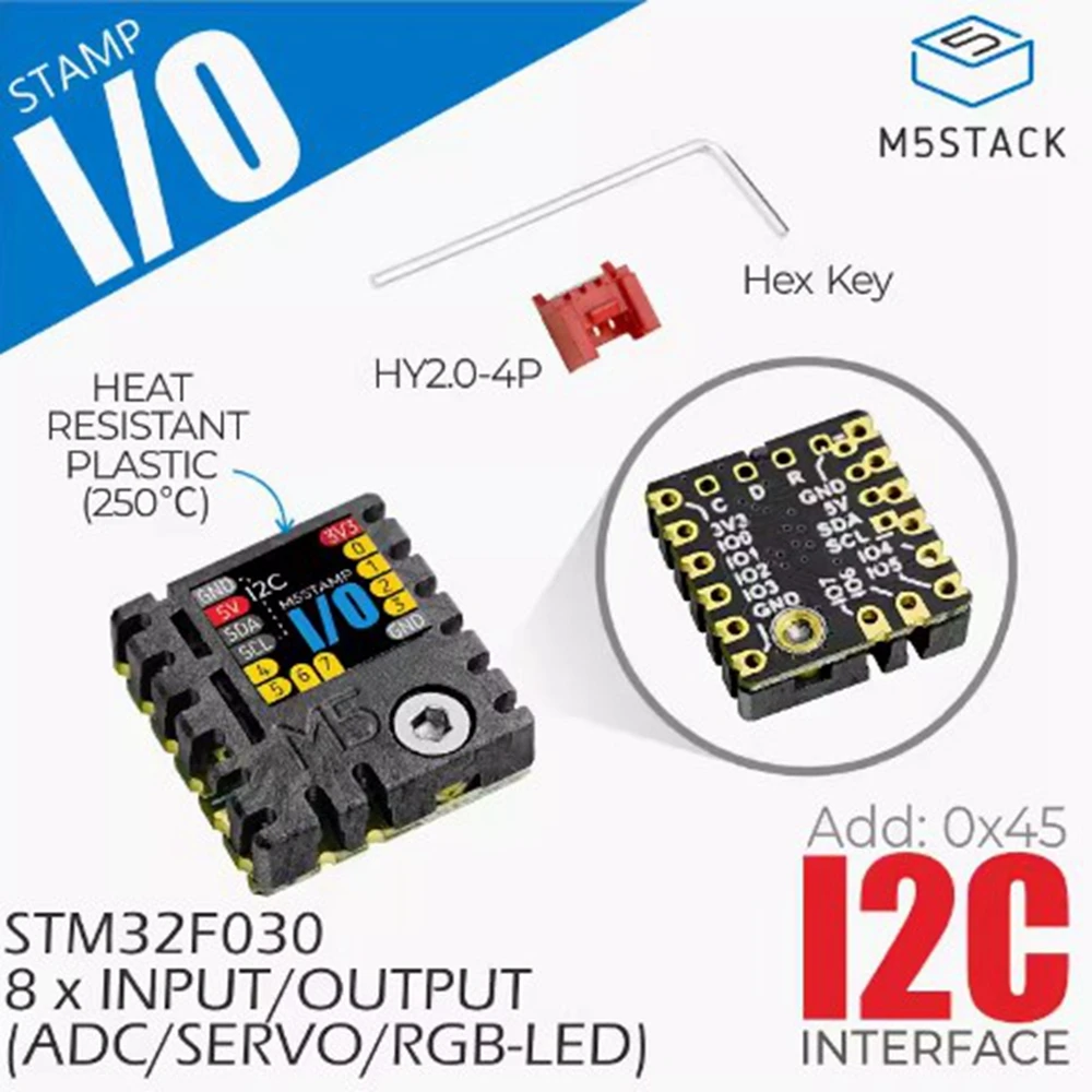 M5Stack STAMP IO Expansion board STM32F030 Support configuring digital input/output