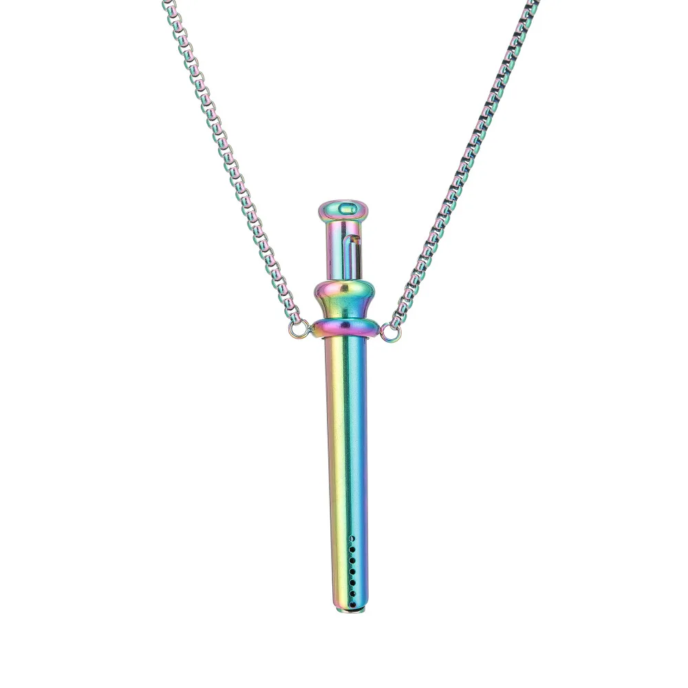 Anixiety Breathing Necklaces Women Men Stress Relief Meditation Mindfulness Breathe Necklace Titanium Steel Quit Smoking Pendant