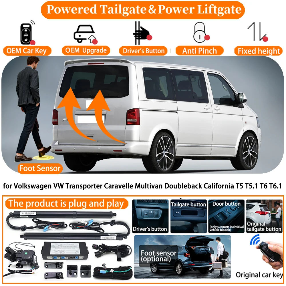 Powered Tailgate Control Lifting Trunk for Volkswagen VW Transporter Caravelle Multivan Doubleback California T5 T5.1 T6 T6.1