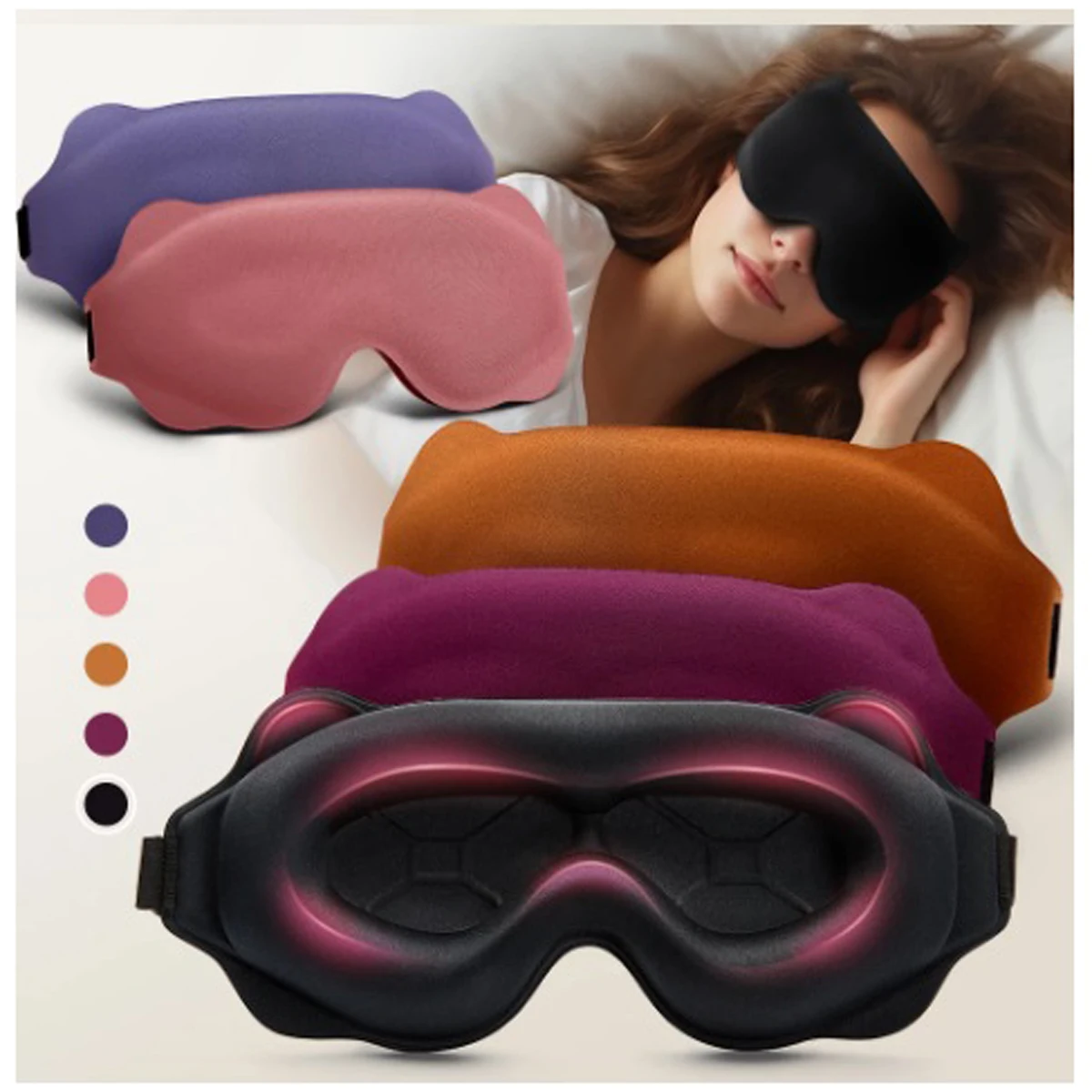 3D-Schlafmaske, blockiert leicht, Schlafmaske für Augen, weiche Schlafmittel, Augenmaske für Reisen, Augenschutz, Nacht, atmungsaktiv, Slaapmasker