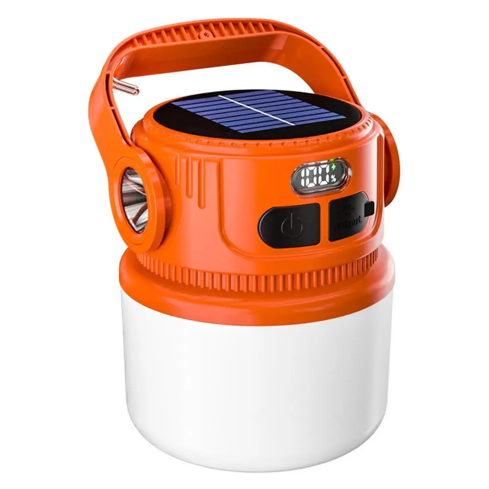 Rechargeable LED Camping Lantern Portable LED Camping Flashlight Solar Rechargeable Waterproof Outdoor Supplies Lightweight Tent