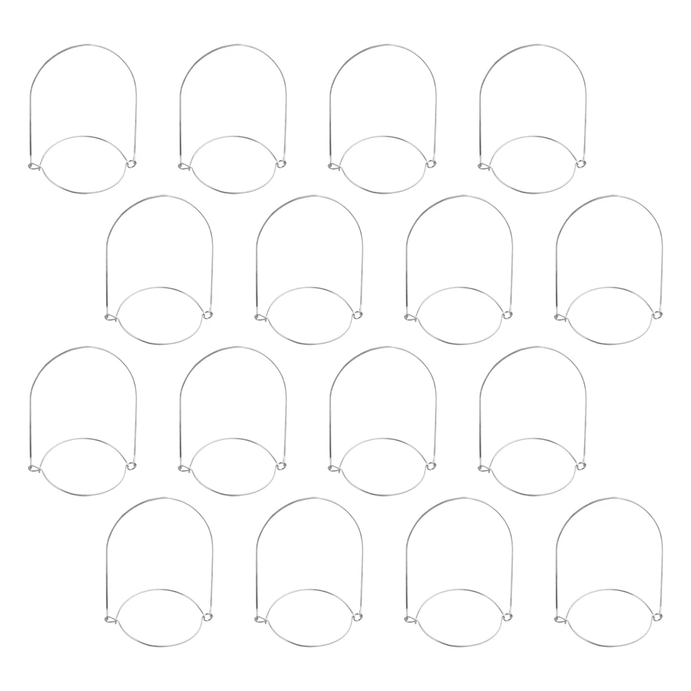 

16pcs Mason Jar Handle Wire Hanging Holder Hook Plating Fade Resistant Silver Metallic Line Clip Regular Mouth Hanger