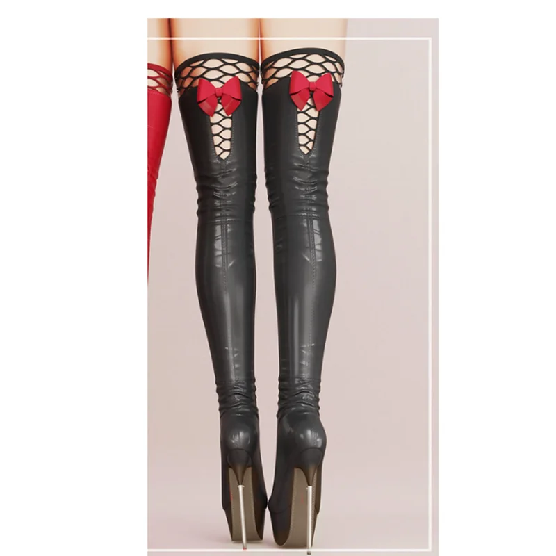 Red Lace Up Over Knee High Boots Zipper Thin High Heel Fashionable Sexy Cool Novel Style Summer Woman Shoes Zapatillas Mujer