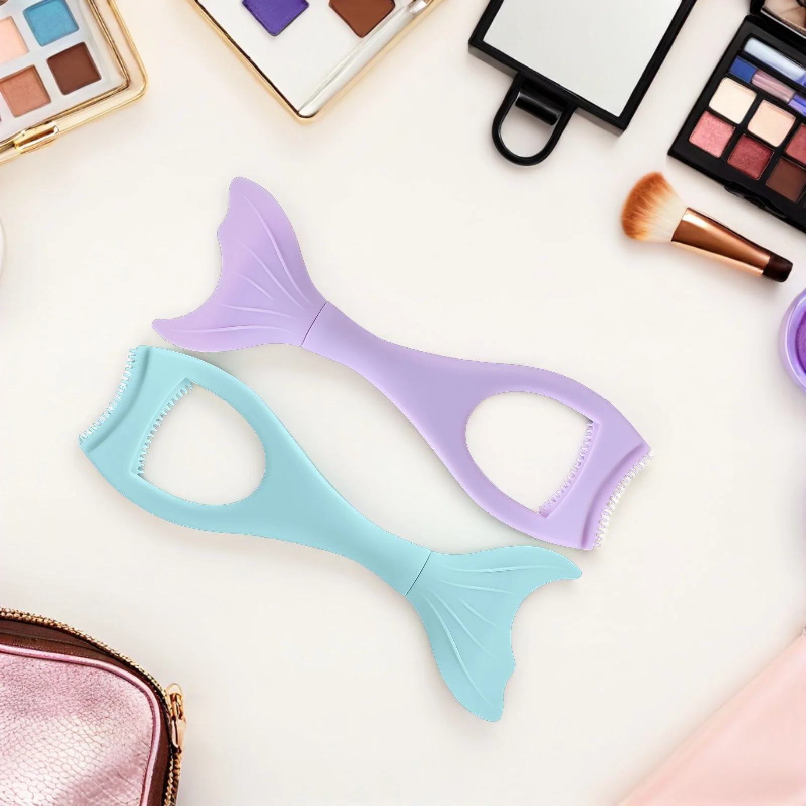 3 uds máscara peine para pestañas herramienta de maquillaje delineador de ojos indicador multifuncional diseño de sirena sin manchas